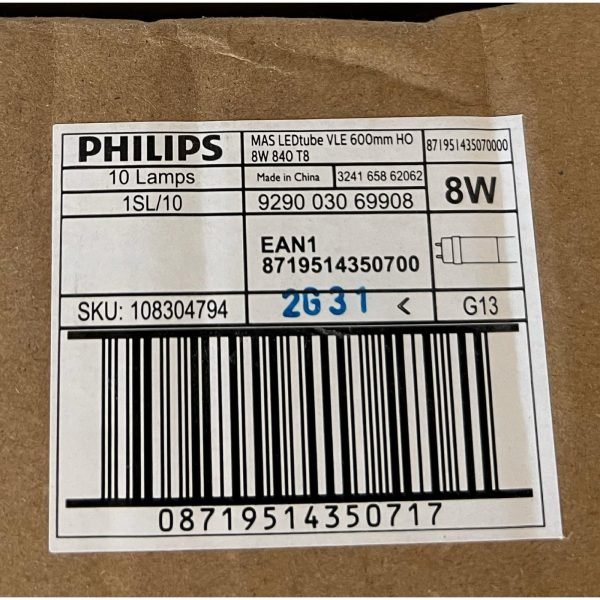 Philips MAS LEDtube VLE 600mm HO 8W840 T8