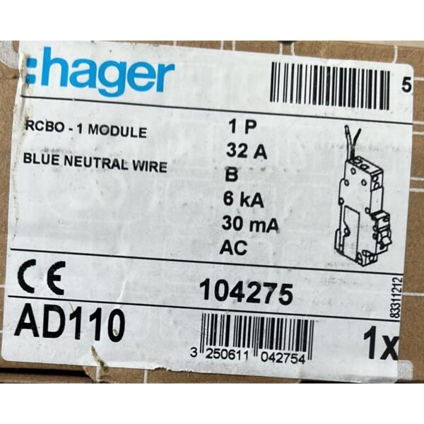 Hager海格 漏電斷路器(老鼠尾) 32A/AD110